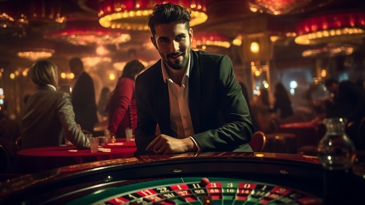 Poker table interface on cmbet login with player positions and community cards